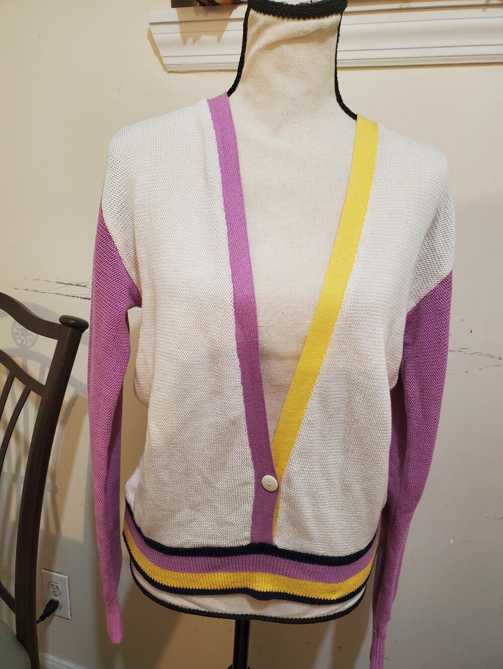 Mia Colorblock V-Neck Cardigan size 14 NWT